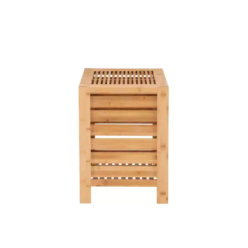 Cesto portabiancheria in bambù con coperchio, naturale, 55,25 cm L x 52,07 cm A x 38,74 cm P