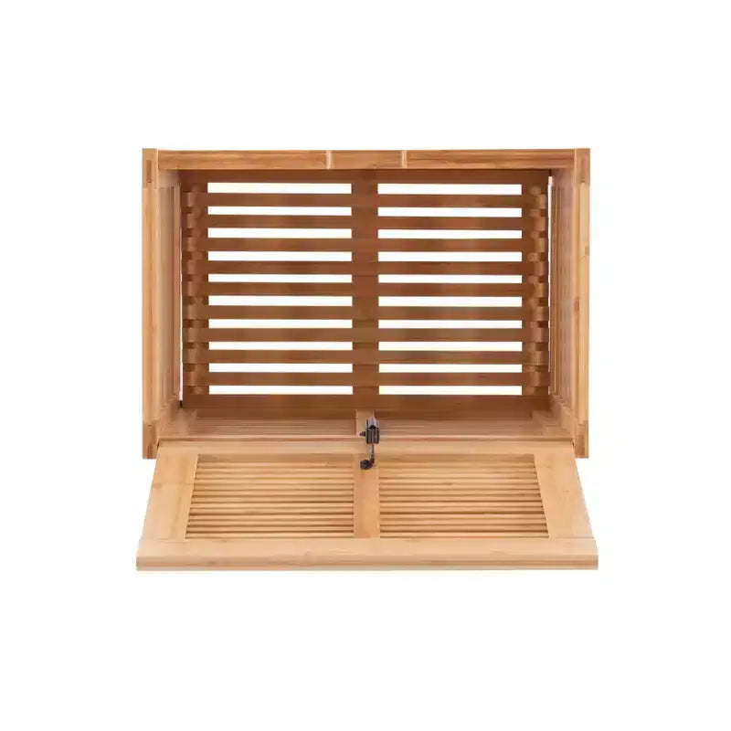 Cesto portabiancheria in bambù con coperchio, naturale, 55,25 cm L x 52,07 cm A x 38,74 cm P