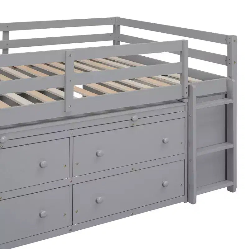 Letto a soppalco singolo con scrivania estraibile, 4 cassetti e mensole laterali, 76"L x 41.8"W x 43.3"H