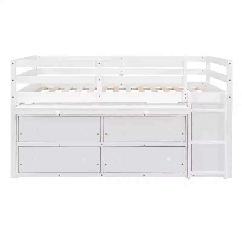 Letto a soppalco singolo con scrivania estraibile, 4 cassetti e mensole laterali, 76"L x 41.8"W x 43.3"H