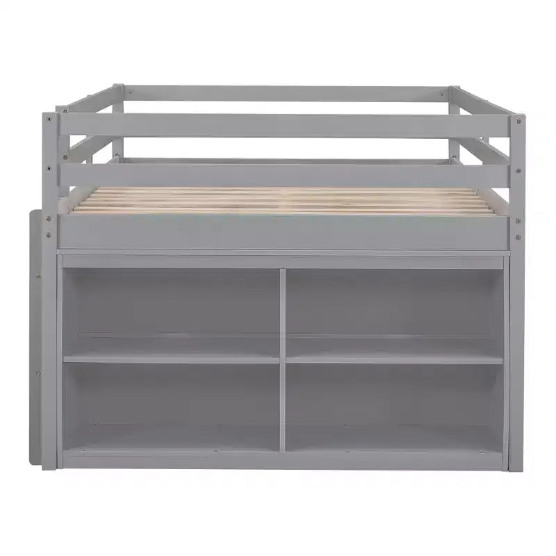Letto a soppalco singolo con scrivania estraibile, 4 cassetti e mensole laterali, 76"L x 41.8"W x 43.3"H