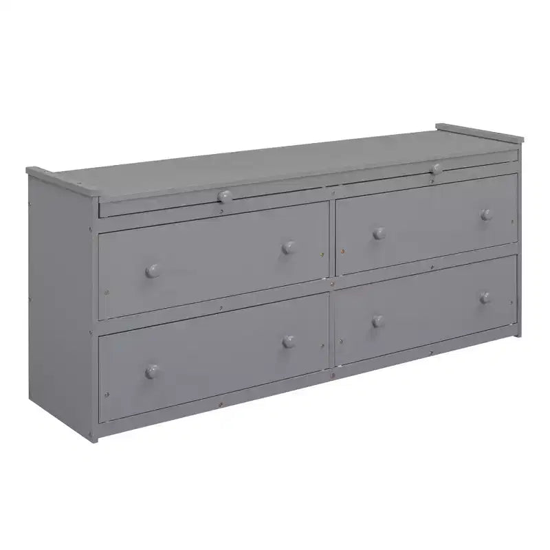 Letto a soppalco singolo con scrivania estraibile, 4 cassetti e mensole laterali, 76"L x 41.8"W x 43.3"H