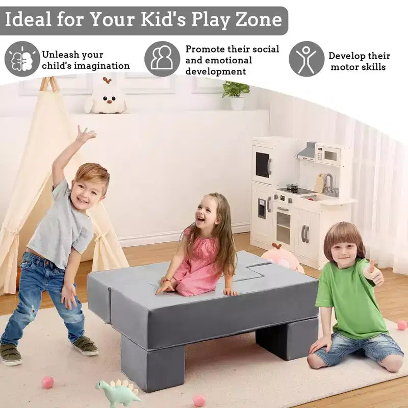 Divano modulare in schiuma per bambini con fodere rimovibili - Cameretta e Sala giochi
