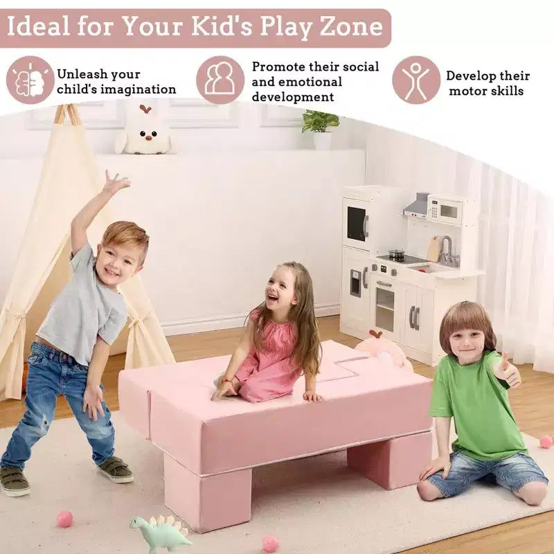 Divano modulare in schiuma per bambini con fodere rimovibili - Cameretta e Sala giochi