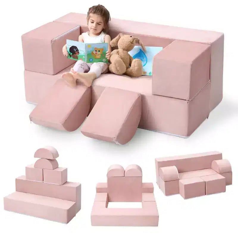 Divano modulare in schiuma per bambini con fodere rimovibili - Cameretta e Sala giochi