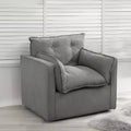 360 Swivel Modern Armchair with Metal Base - 401 Lbs Linen Lounge Chair for Living Room Office