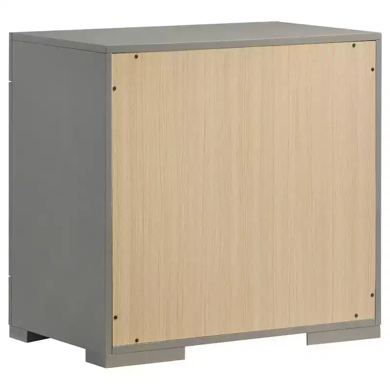 Comodino a 2 cassetti, finitura lucida, stile moderno