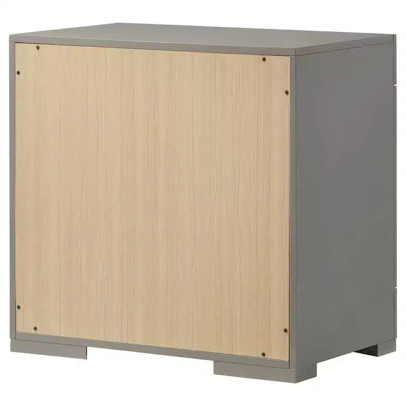 Comodino a 2 cassetti, finitura lucida, stile moderno