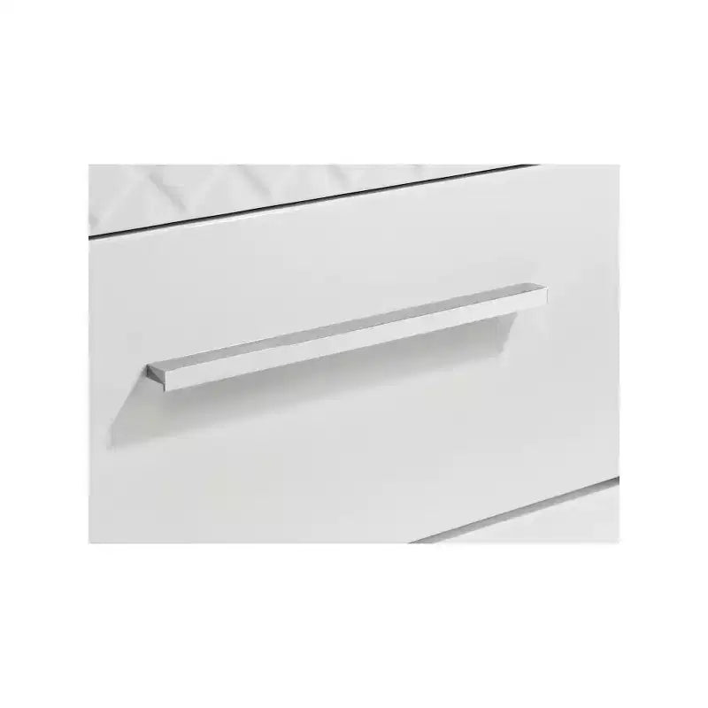 Comodino a 2 cassetti, finitura lucida, stile moderno