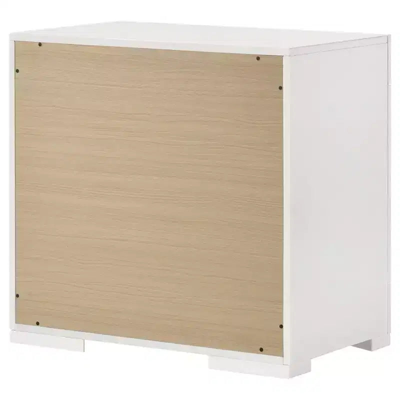 Comodino a 2 cassetti, finitura lucida, stile moderno