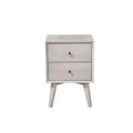 Alpine Furniture,Flynn Mid Century Modern 2 Drawer Nightstand, Gray