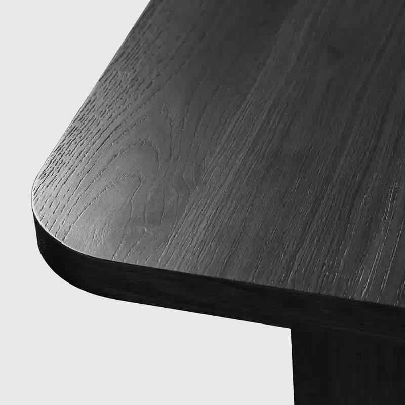 Tavolo da pranzo rustico in legno massello 67" x 33,5" con gambe a V, Nero
