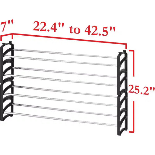 Seville Classics 20-Pair 4-Tier Expandable Stackable Shoe Rack Organizer