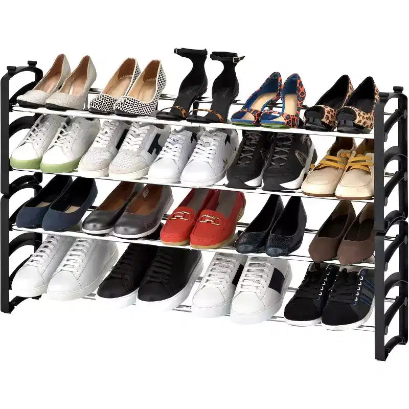 Scarpiera organizer impilabile espandibile a 4 livelli per 20 paia di scarpe, 63,5 cm A x 109,2 cm L x 17,8 cm P