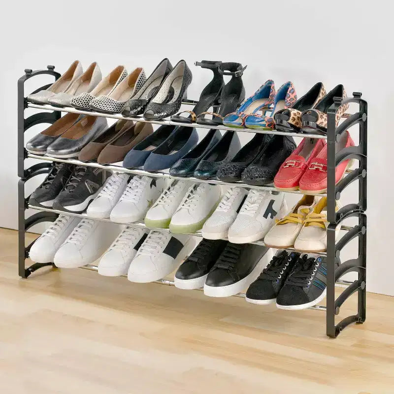 Scarpiera organizer impilabile espandibile a 4 livelli per 20 paia di scarpe, 63,5 cm A x 109,2 cm L x 17,8 cm P