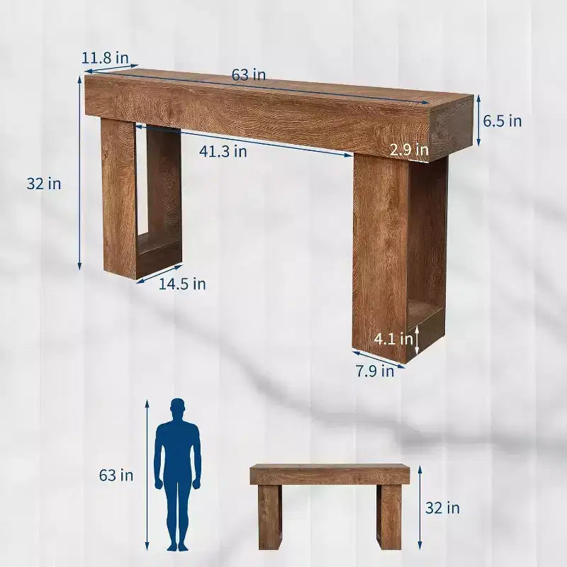 Tavolo Consolle in Legno da 63 Pollici