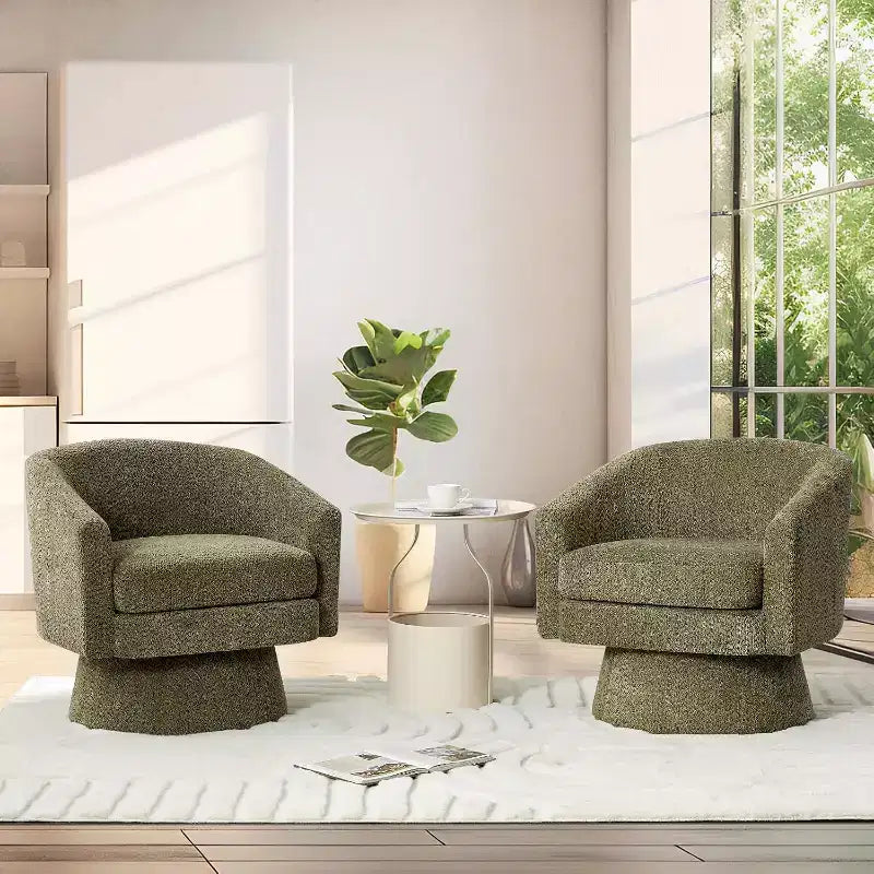 Poltrona girevole a 360° con supporto lombare e rivestimento in ciniglia