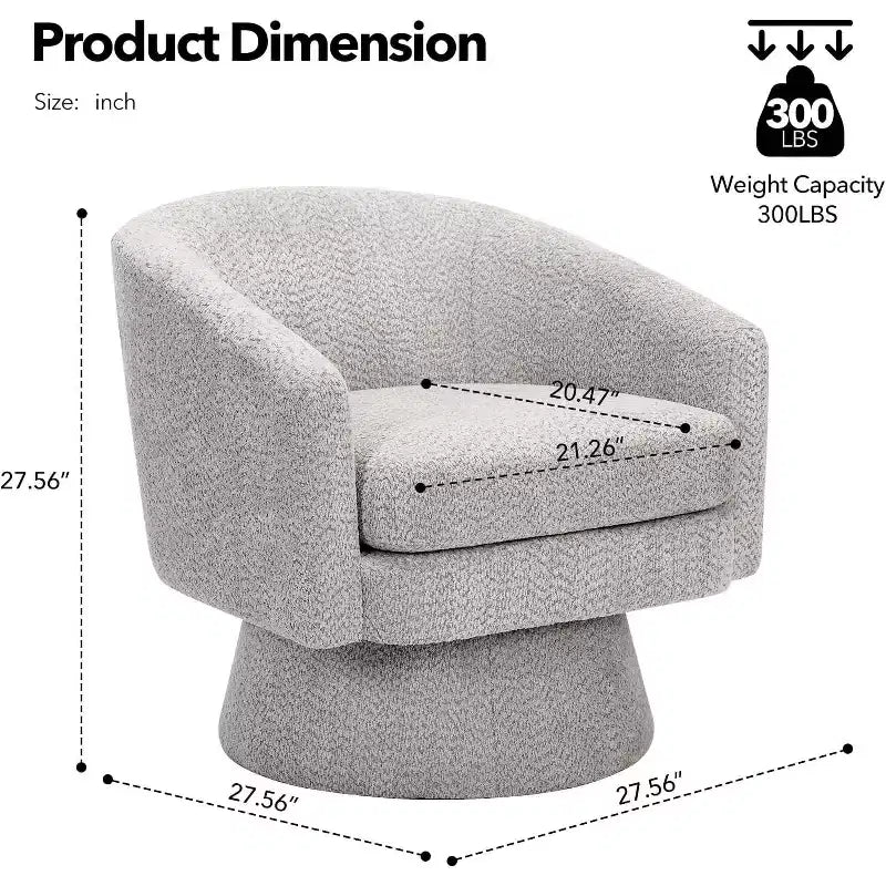 Poltrona girevole a 360° con supporto lombare e rivestimento in ciniglia