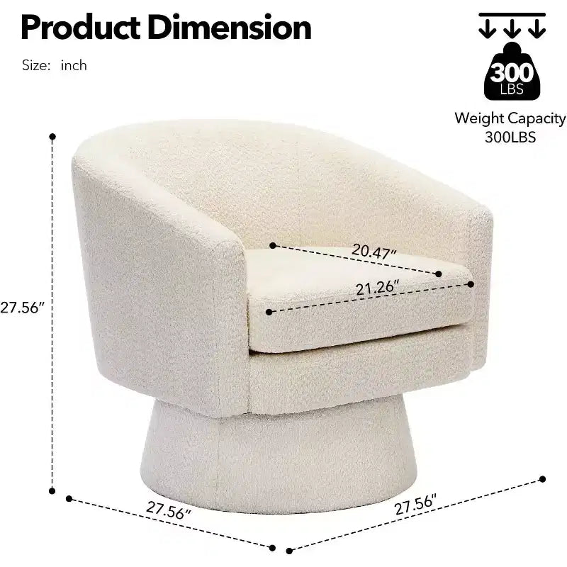 Poltrona girevole a 360° con supporto lombare e rivestimento in ciniglia