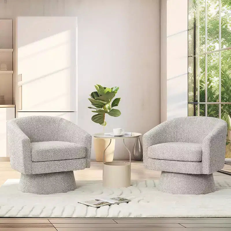 Poltrona girevole a 360° con supporto lombare e rivestimento in ciniglia
