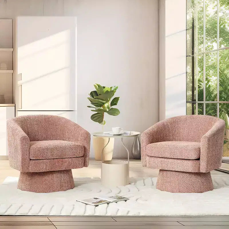 Poltrona girevole a 360° con supporto lombare e rivestimento in ciniglia