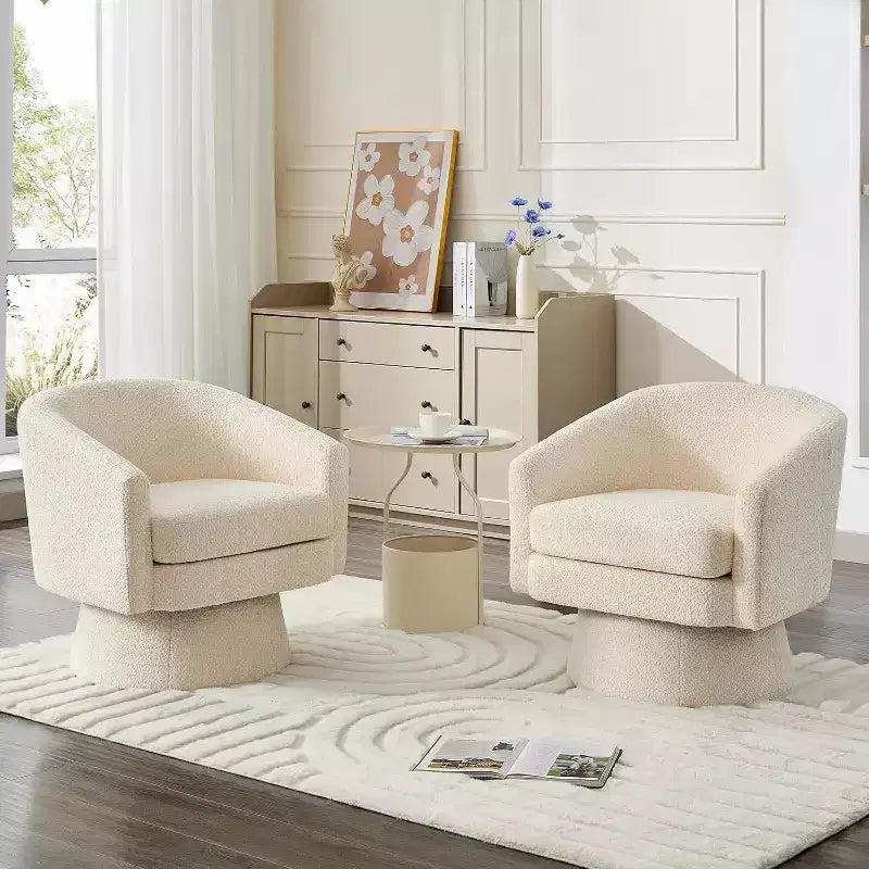 Poltrona girevole a 360° con supporto lombare e rivestimento in ciniglia