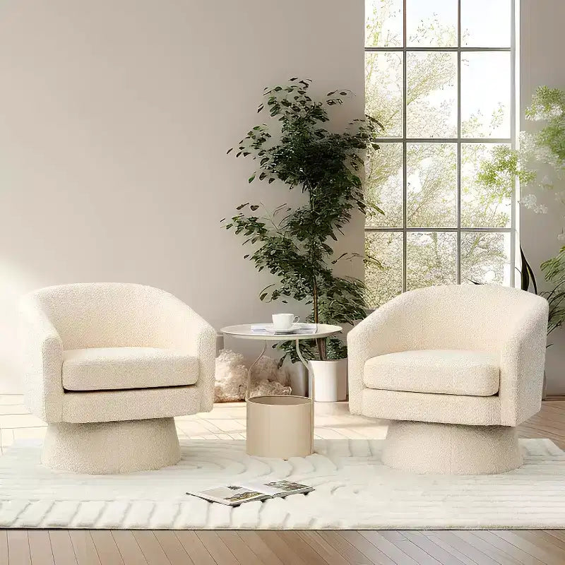 Poltrona girevole a 360° con supporto lombare e rivestimento in ciniglia