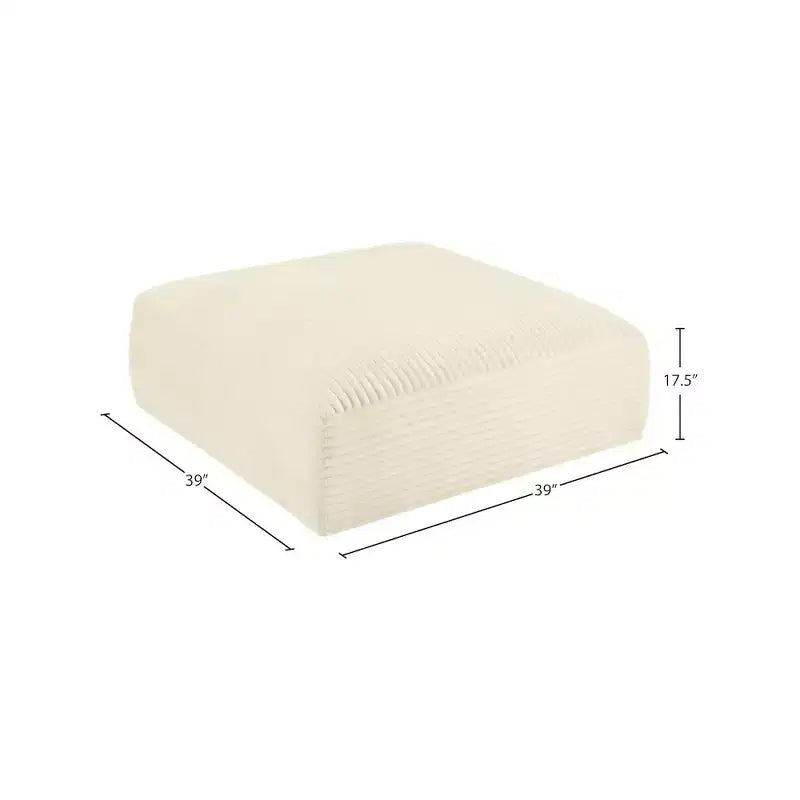 Pouf in tessuto performante a coste shaggy