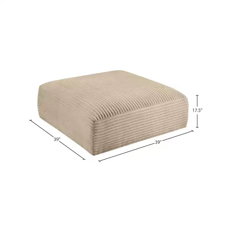 Pouf in tessuto performante a coste shaggy