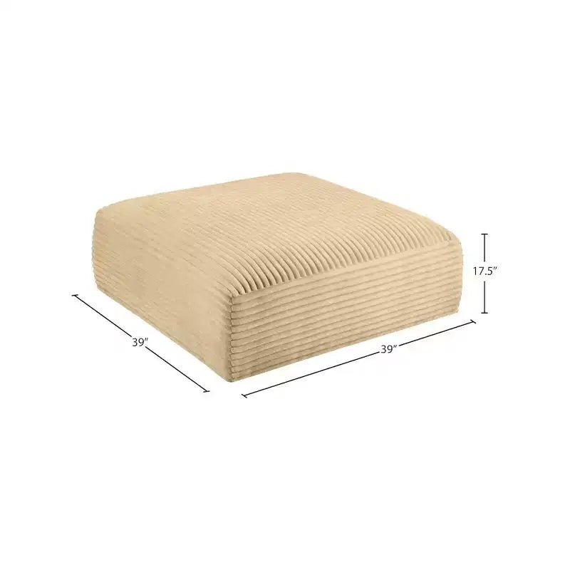 Pouf in tessuto performante a coste shaggy