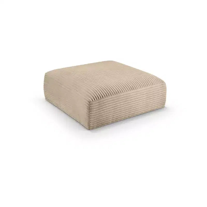 Pouf in tessuto performante a coste shaggy