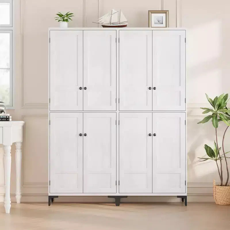 Armadio dispensa alto 180 cm con 4 ante e ripiani regolabili