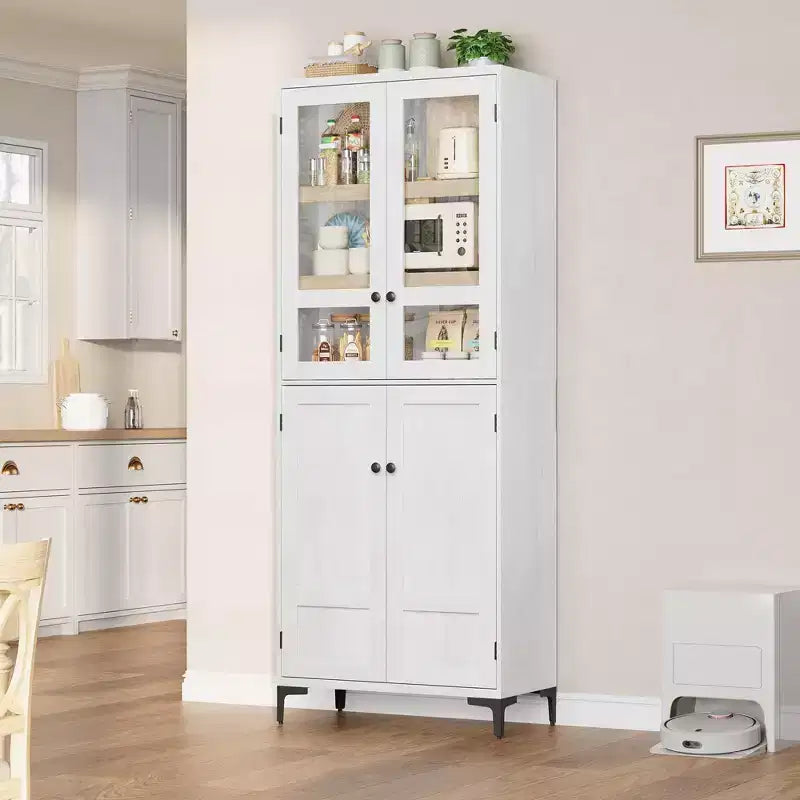 Armadio dispensa alto 180 cm con 4 ante e ripiani regolabili
