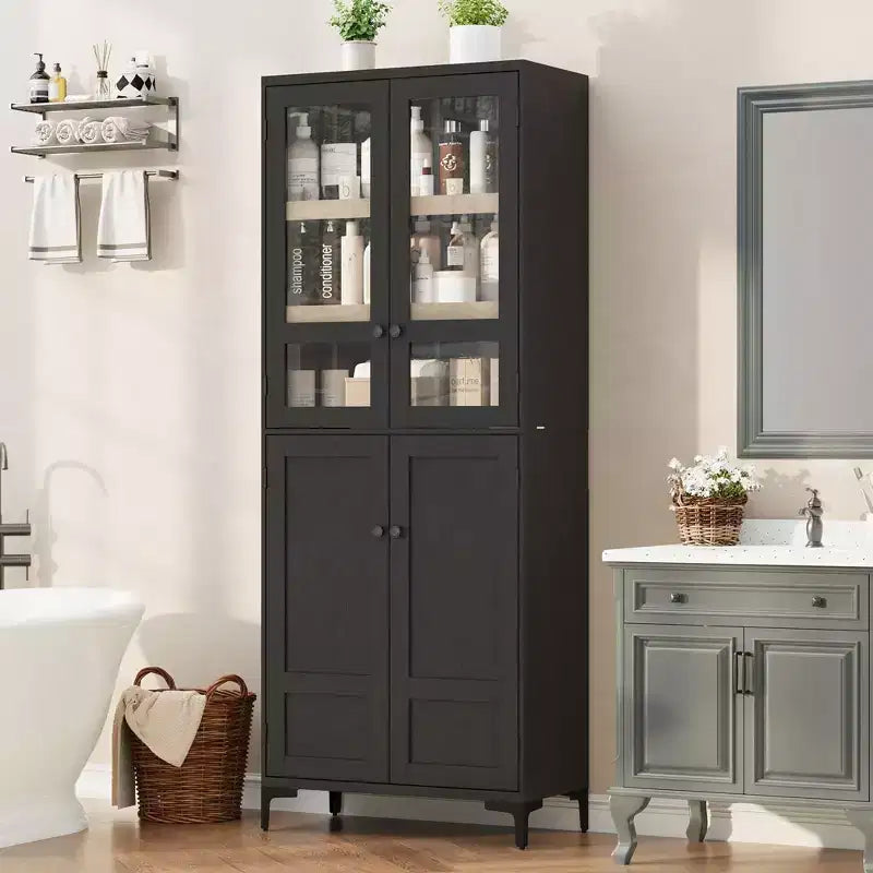 Armadio dispensa alto 180 cm con 4 ante e ripiani regolabili