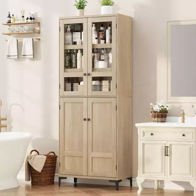 Armadio dispensa alto 180 cm con 4 ante e ripiani regolabili