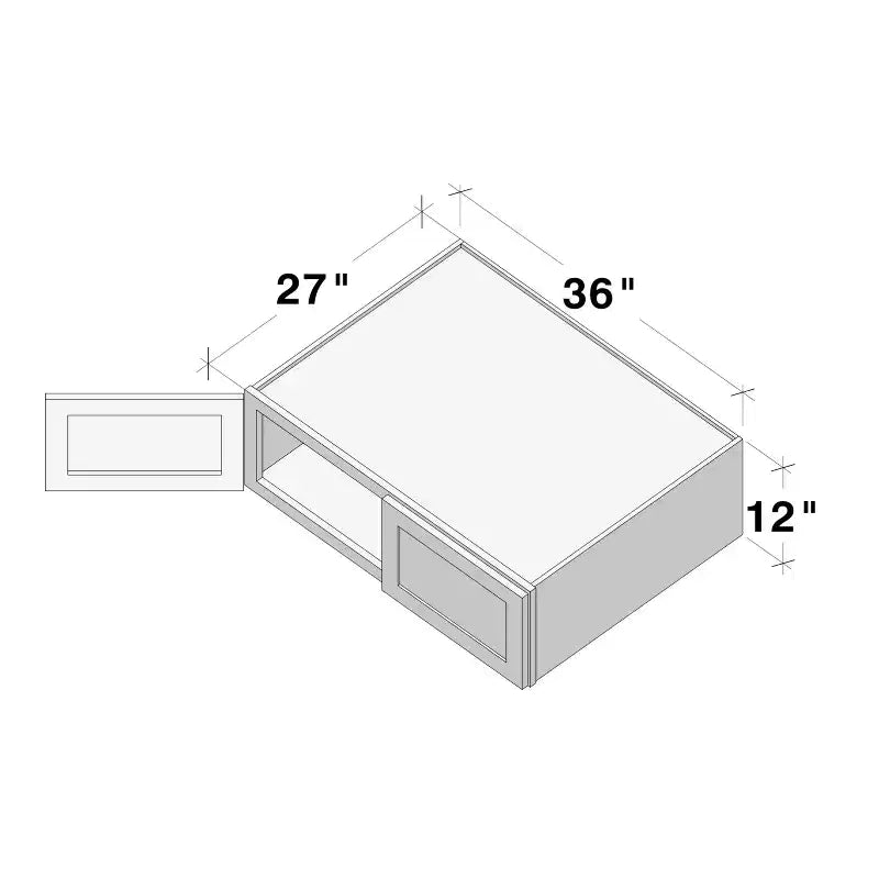Mobile base da cucina Shaker con doppie ante, 36"L x 12"A x 27"P, grigio tortora, RTA