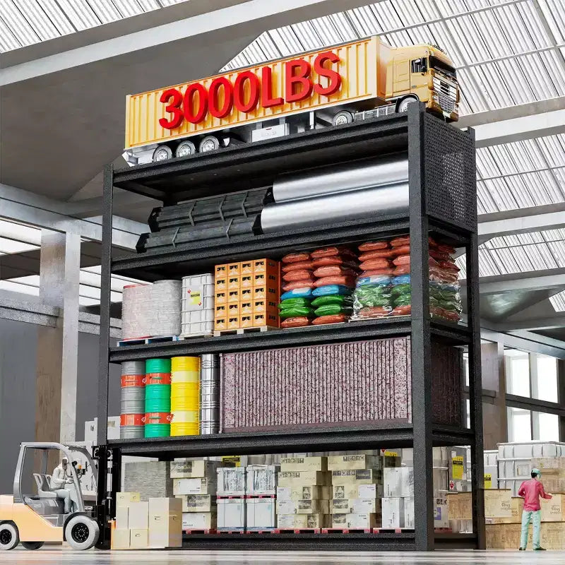 Scaffali portaoggetti in metallo pesante con pannello forato, scaffale da garage regolabile, 61 cm A x 183 cm P