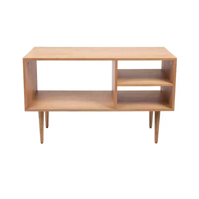 Consolle in legno moderno di metà secolo, 38" L x 14" P x 25" H, naturale