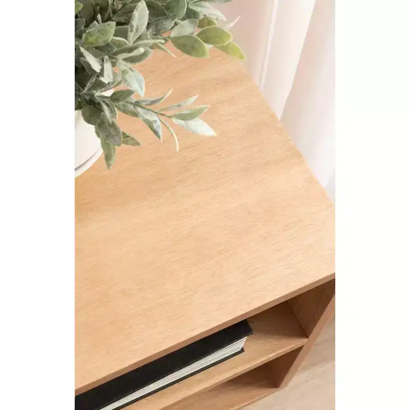 Consolle in legno moderno di metà secolo, 38" L x 14" P x 25" H, naturale