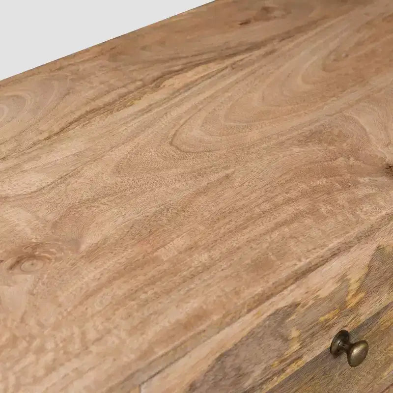 Credenza Mid-Century Moderna con 3 Cassetti e 2 Ante, Legno di Mango Naturale