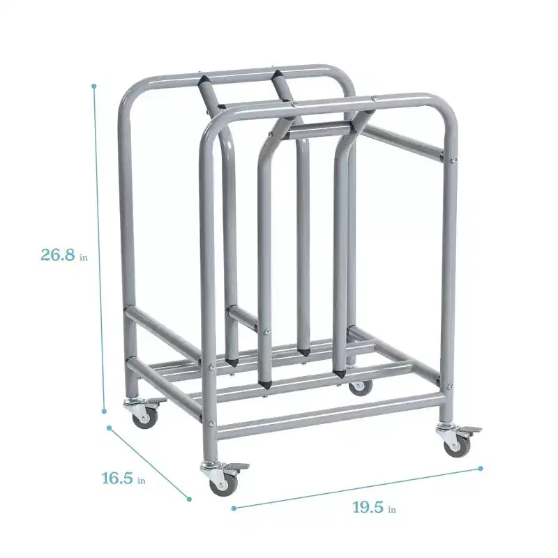 Carrello portaoggetti mobile per supporti per laptop, Contiene 10, Argento, 26.8"H x 16.5"W x 19.5"D