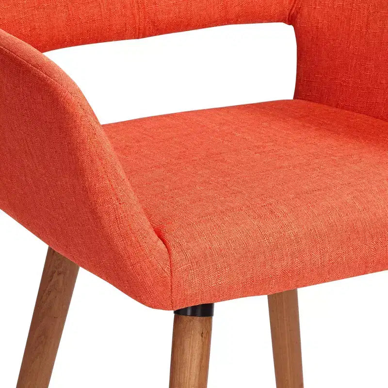 Sedia da pranzo moderna in tessuto arancione Mid-Century, 31"A x 21.5"L x 22"P