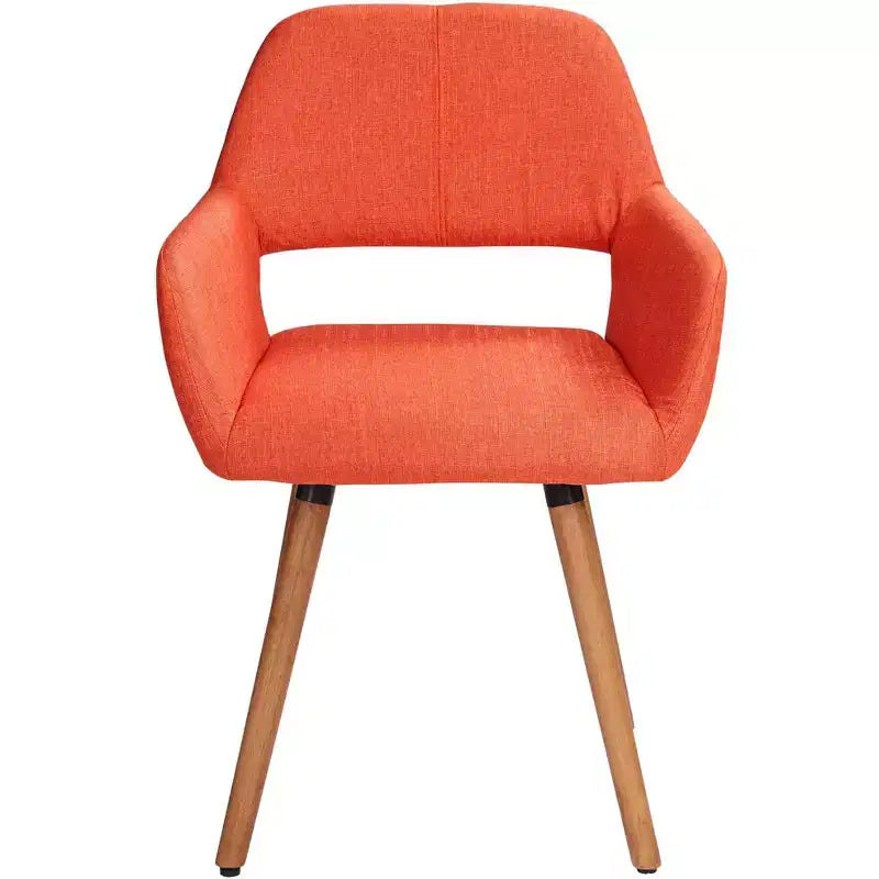 Sedia da pranzo moderna in tessuto arancione Mid-Century, 31"A x 21.5"L x 22"P